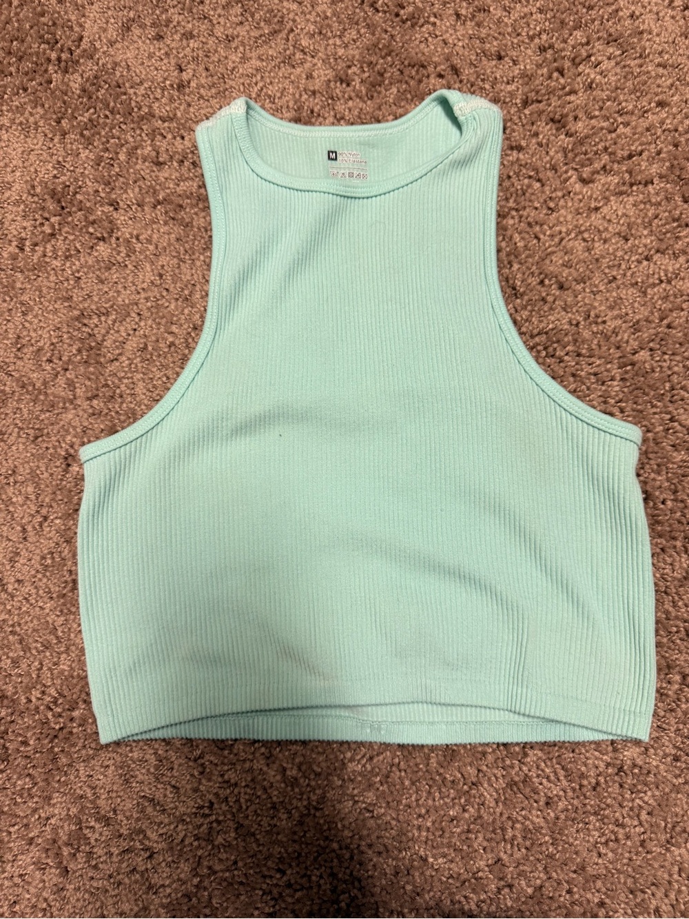 Mint green ribbed crop top!